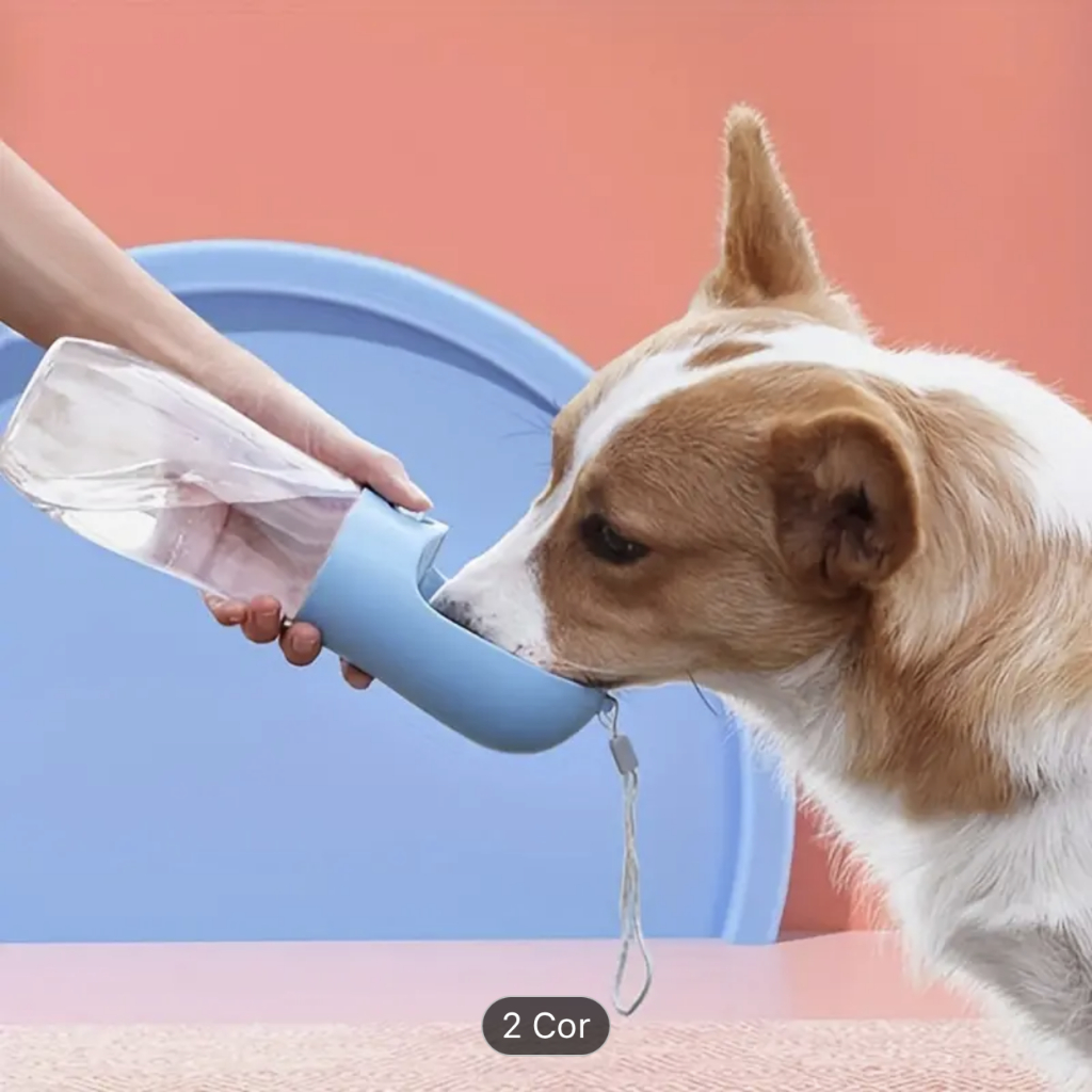Garrafa Água Bebedouro Pet Passeio Com Trava Portátil 510ml -Z3